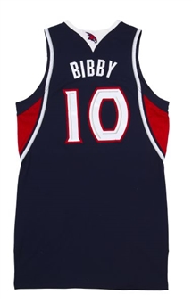 2009 Mike Bibby Atlanta Hawks Playoff Game Worn Road Jersey (MeiGray)